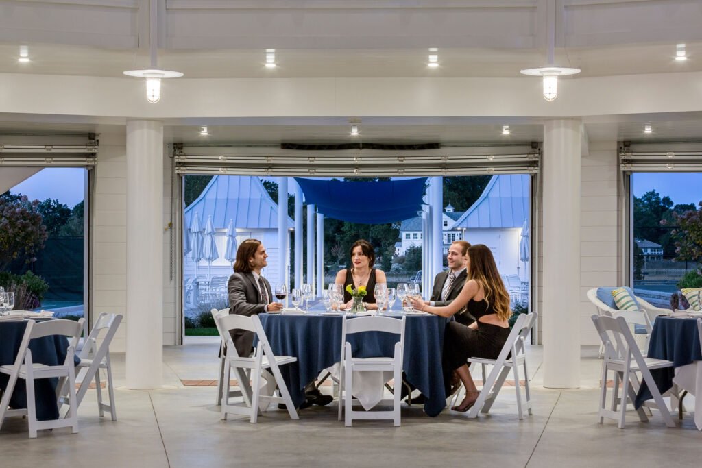Exterior shot of event at Tokeneke Club