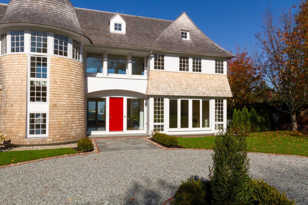 Exterior view of Newport Rhode Island waterfront home