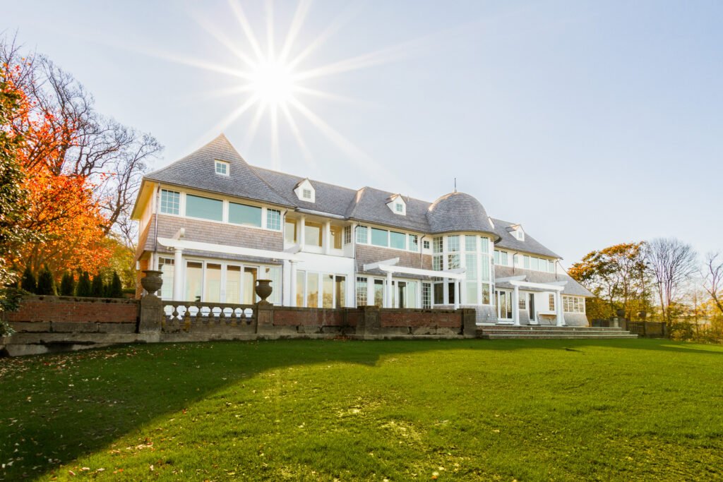 Exterior view of Newport Rhode Island waterfront home